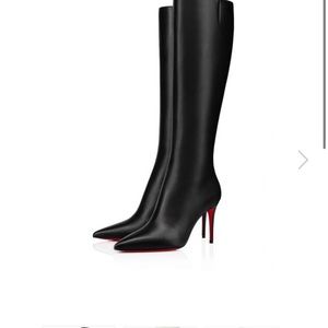 christian louboutin black leather boots